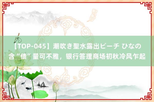 【TOP-045】潮吹き聖水露出ビーチ ひなの 含“债”量可不雅，银行答理商场初秋冷风乍起