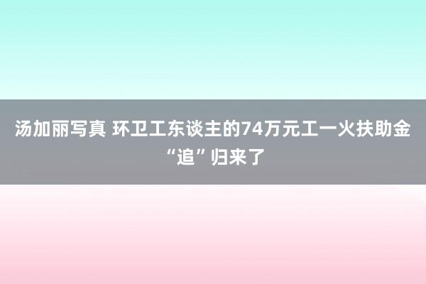 汤加丽写真 环卫工东谈主的74万元工一火扶助金“追”归来了